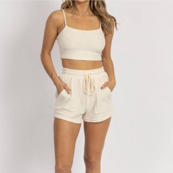 Nwt Pretty Garbage Terry Crop Top & Shorts Set Size Medium